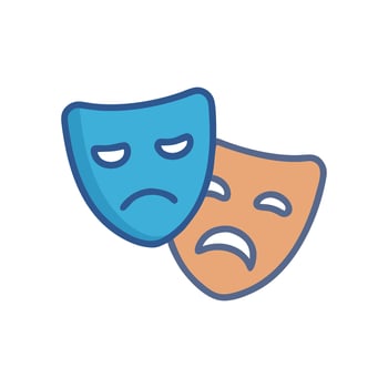 SVG Icon for Tragedy Masks vector