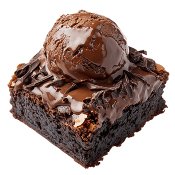 Chocolate Brownie with Chocolate Ice Cream png