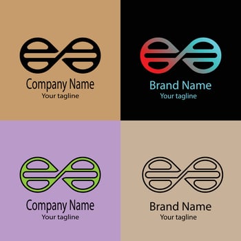 prime Beautiful Abstract logo design with different designs of the same shape For business company. Color editable. vector
