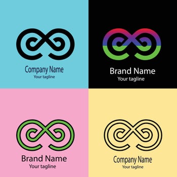 sublime Unique Abstract logo design with different designs of the same shape For business company. Color editable. vector