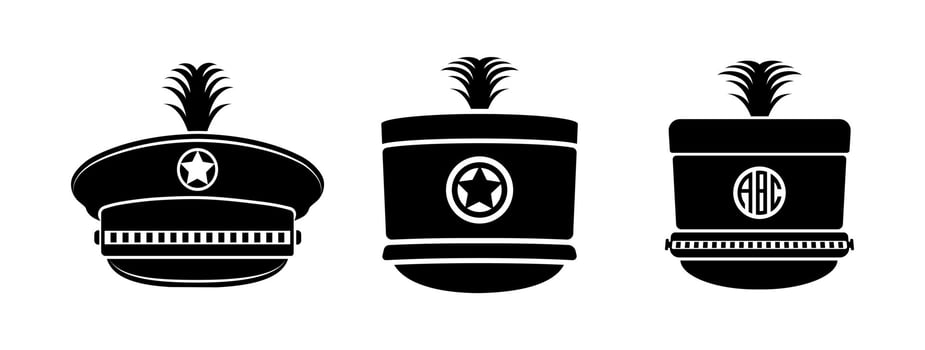 Marching Band Hat Design on Black and White Colour vector