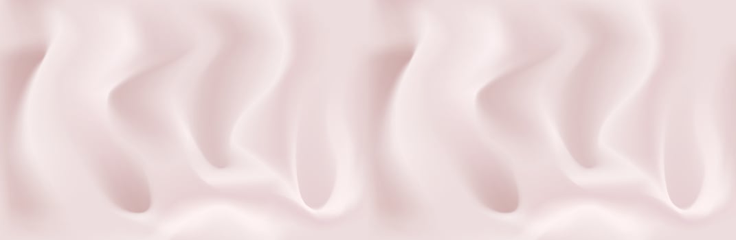 Soft folds of silk with holes seamless horizontal border. Beautiful pink texture of fabric against a background of smooth folds. Realistic illustration design. vector