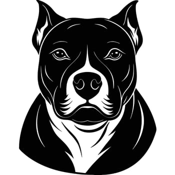 Black and white dog head vector