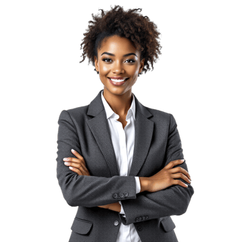 An african american business woman in a suit png