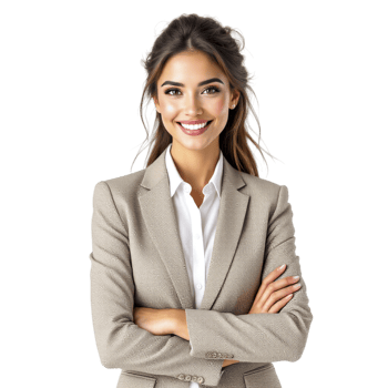 A beautiful business woman in a suit png