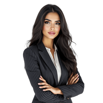 A beautiful young business woman in a suit png