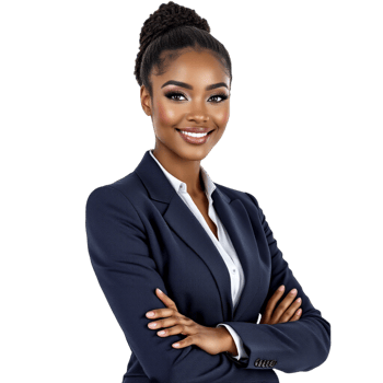 An african american business woman in a suit png