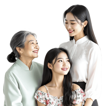 Three women and an older woman are smiling png