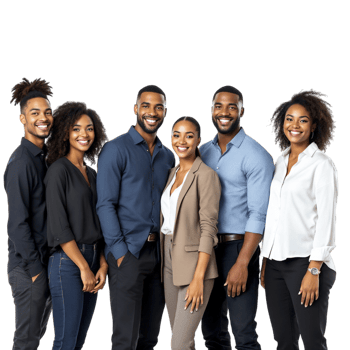 A group of black business people standing together png