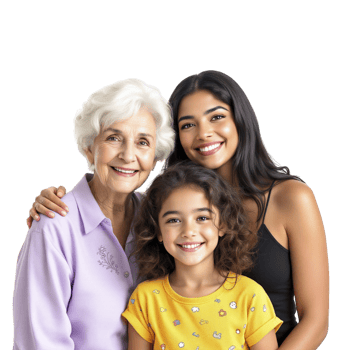 A woman and two girls are posing for a photo png