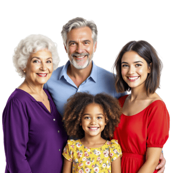 A family with two adults and two children png