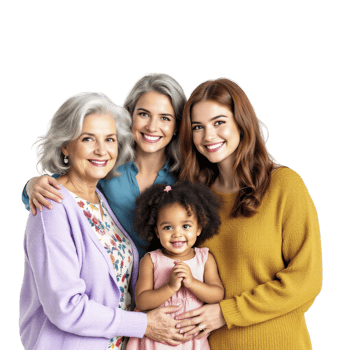 Three generations of women and a child png