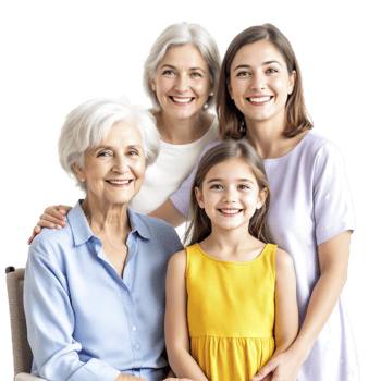 A family with two women and a girl png