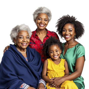 Three generations of african american women png