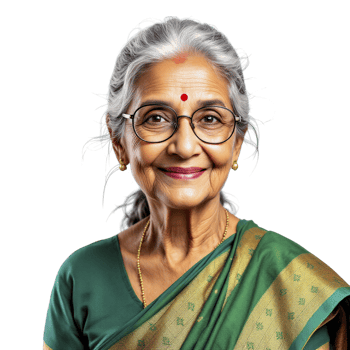 An older indian woman in a sari png