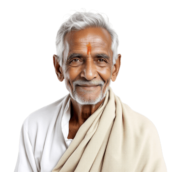An old man with white hair and a beard png