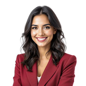 A beautiful woman in a red blazer png
