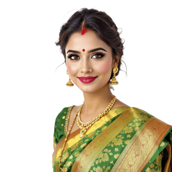 Beautiful indian woman in traditional sari png