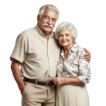 An older couple posing for a photo png