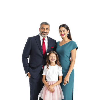 A family posing for a photo in a formal setting png