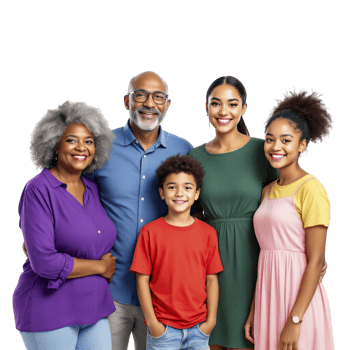 An image of a family with a child png