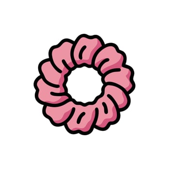 Stylish Scrunchie for Fun Hair Looks vector