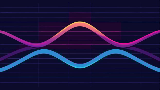 Futuristic Waveform Pattern with Neon Colored Design Creating an Abstract vector