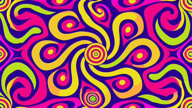 A Vibrant Psychedelic Pattern With Neon Swirls in Colorful Abstract Design vector
