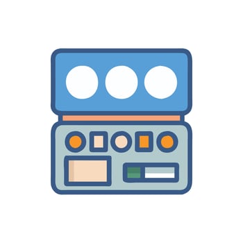 Compact Travel Makeup Kit Flat Icon vector