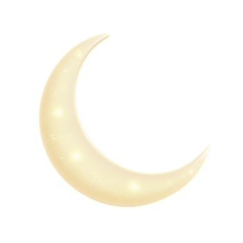 A crescent moon with stars on it png