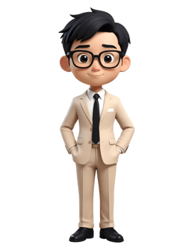 A cartoon character in a suit and tie png