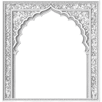 An ornate white frame with a black background png