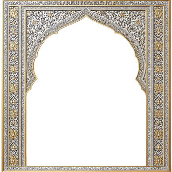 An ornate gold frame with a black background png