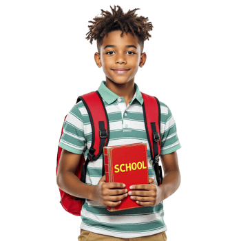A young boy holding a school book png