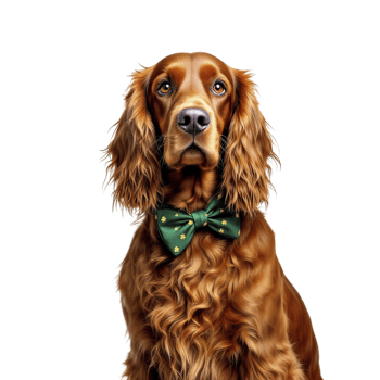 A dog wearing a green bow tie png