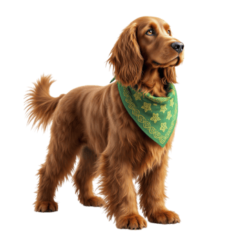 A dog wearing a green bandana png