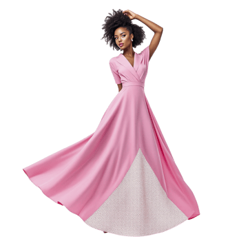 A beautiful black woman in a pink dress png