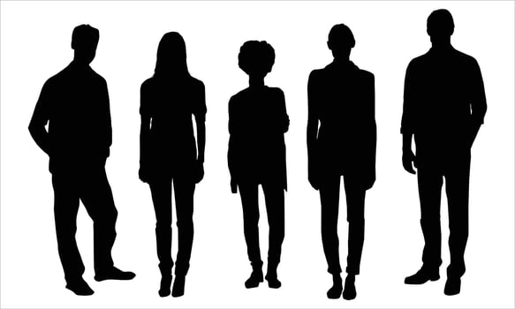 Highly Detailed People Silhouette set vector