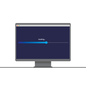 Loading Bar on Computer Screen Progress Indicator for Software Update and Data Processing vector