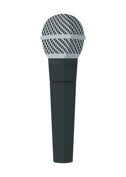 black icon of concert studio microphone isolated on white background vector