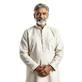 An indian man in a white kurta png