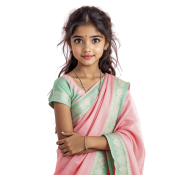 Indian girl in pink sari png
