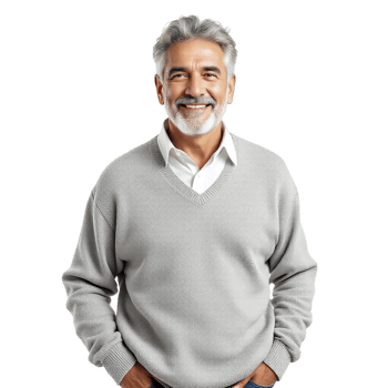 A man with a gray beard and sweater png