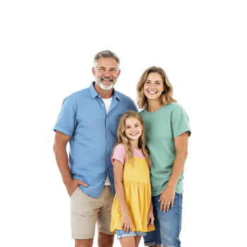 A family posing for a photo in front of a black background png