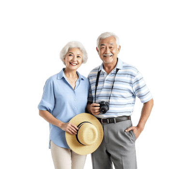 An older couple posing for a photo png