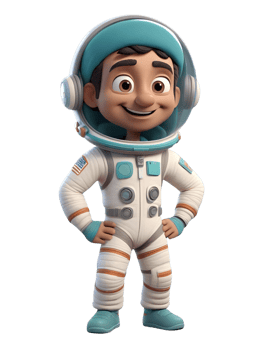 An animated character in an astronaut suit png