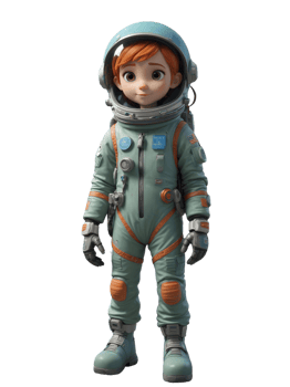 An animated character in an astronaut suit png