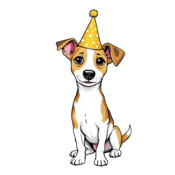 Jack russell terrier dog birthday party png