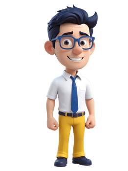 A cartoon character wearing glasses and a tie png