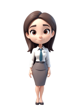 3d female character in business attire png